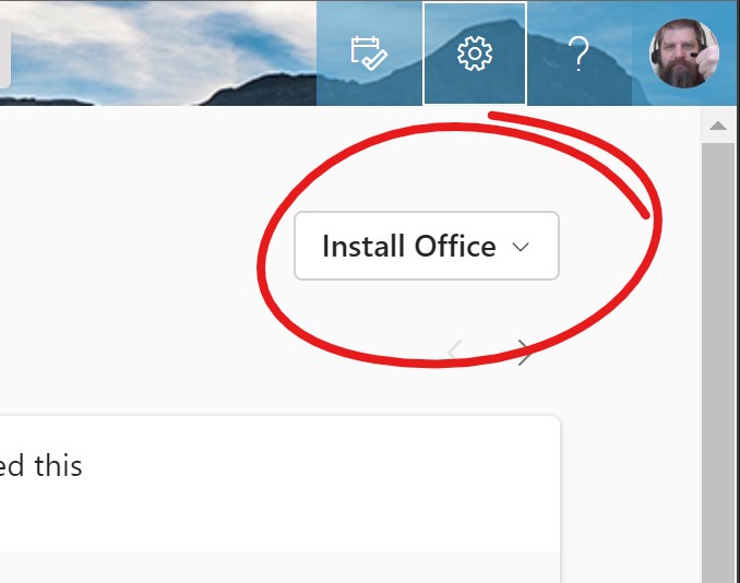 install office button highlighted