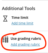 Add grading rubric button under additional tools