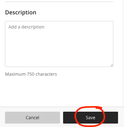 Save button on settings page