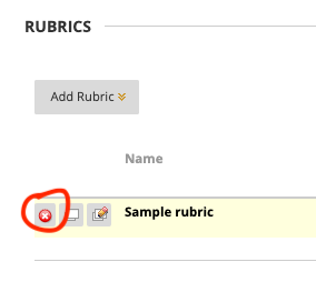 edit test question screen with detach rubric