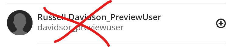 preview user account with a red x over it
