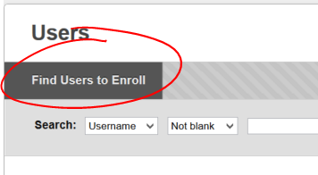 Find users to enroll button