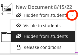 Change student visibility drop down menu