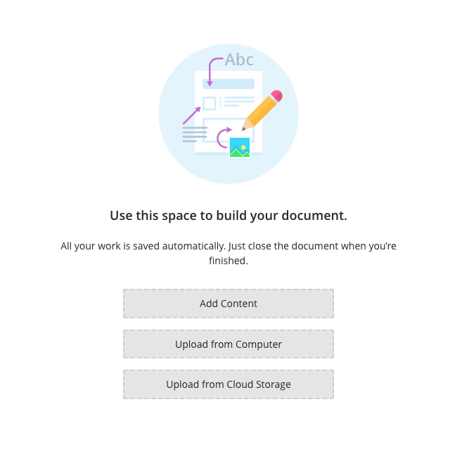 Options to build the document