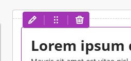 Edit, move, delete toolbox