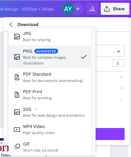 Change file type list