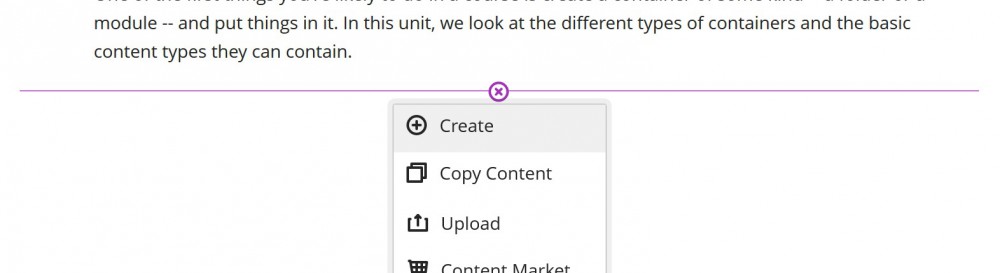 Create button for content