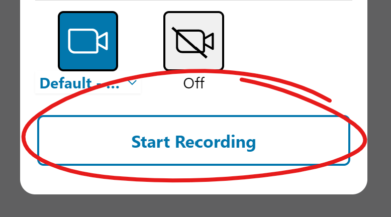 Start recording button