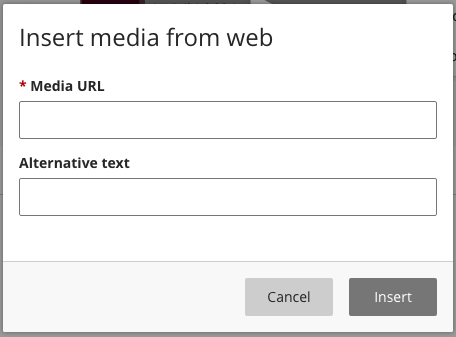 insert media from web popout window