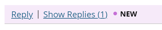 Reply | Show Replies bar with new reply