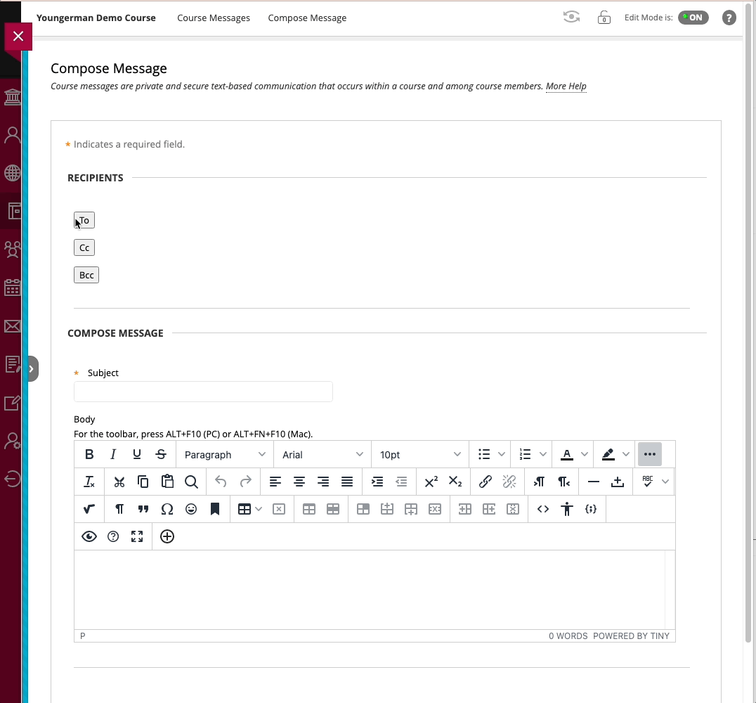 Select recipients and compose message 