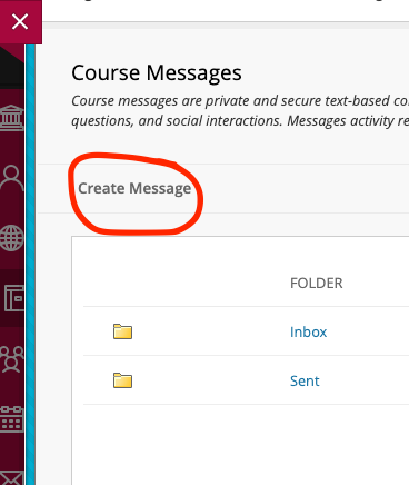 Create message button