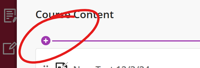 Add content button