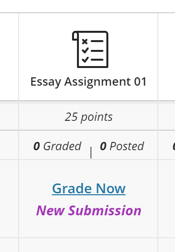 Assignment cell Grade Now