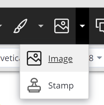 Image and Stamp tool menu