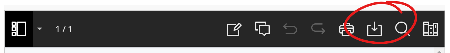 annotation toolbar, download button highlighted