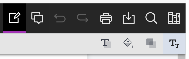 narrower width text block tool menu