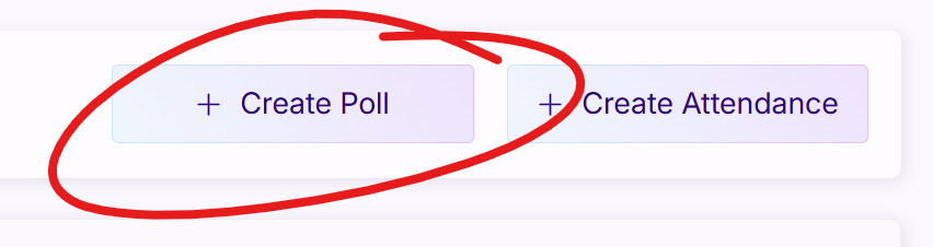 Top of Poll manager tool window, create poll button circled.