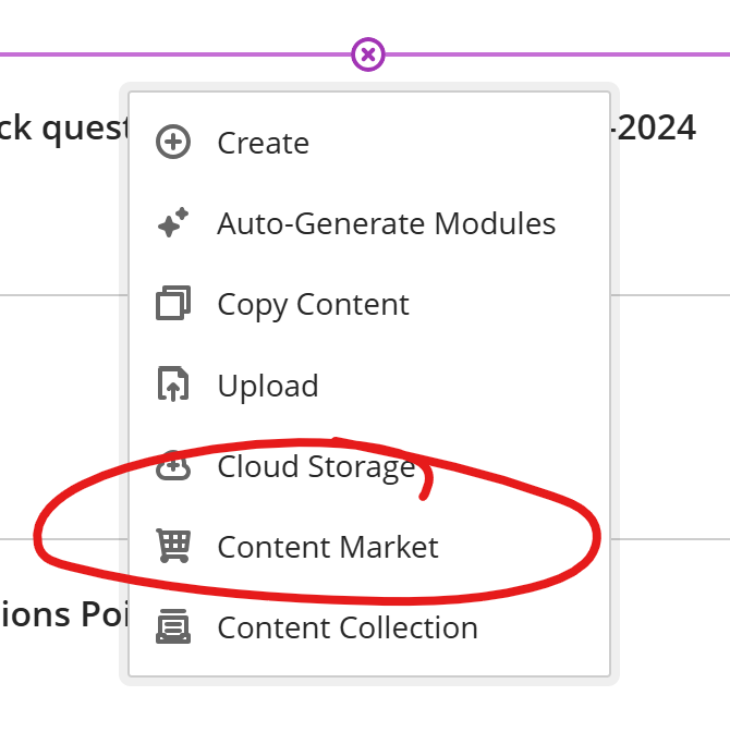 add menu content market circled