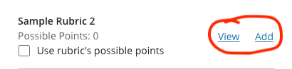 View and add links/buttons for Grade with Rubric