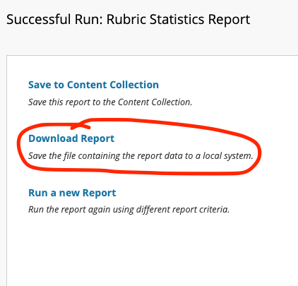 Download report button