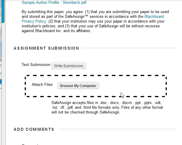 animation of assignment space being opened, text being entered