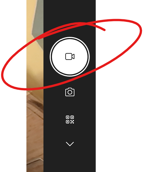 Video button in context, circled