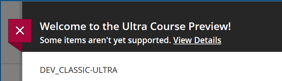 Welcome to Ultra Course Preview header