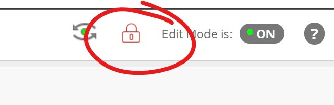 lock icon highlighted