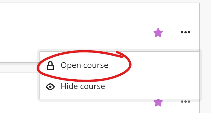 Open course selection
