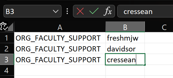 sample format in Excel