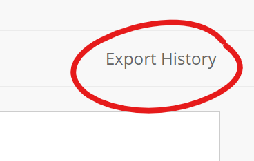 export history button