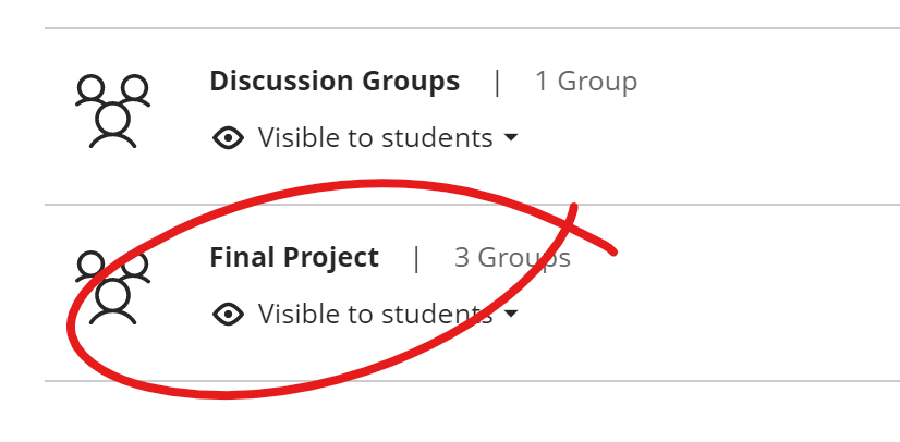 group name highlighted in list.