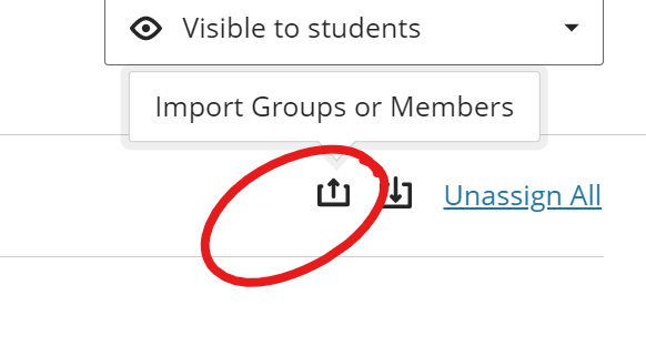 Import group or users button highlighted