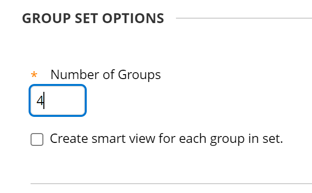 Group set options with number of groups set to 4