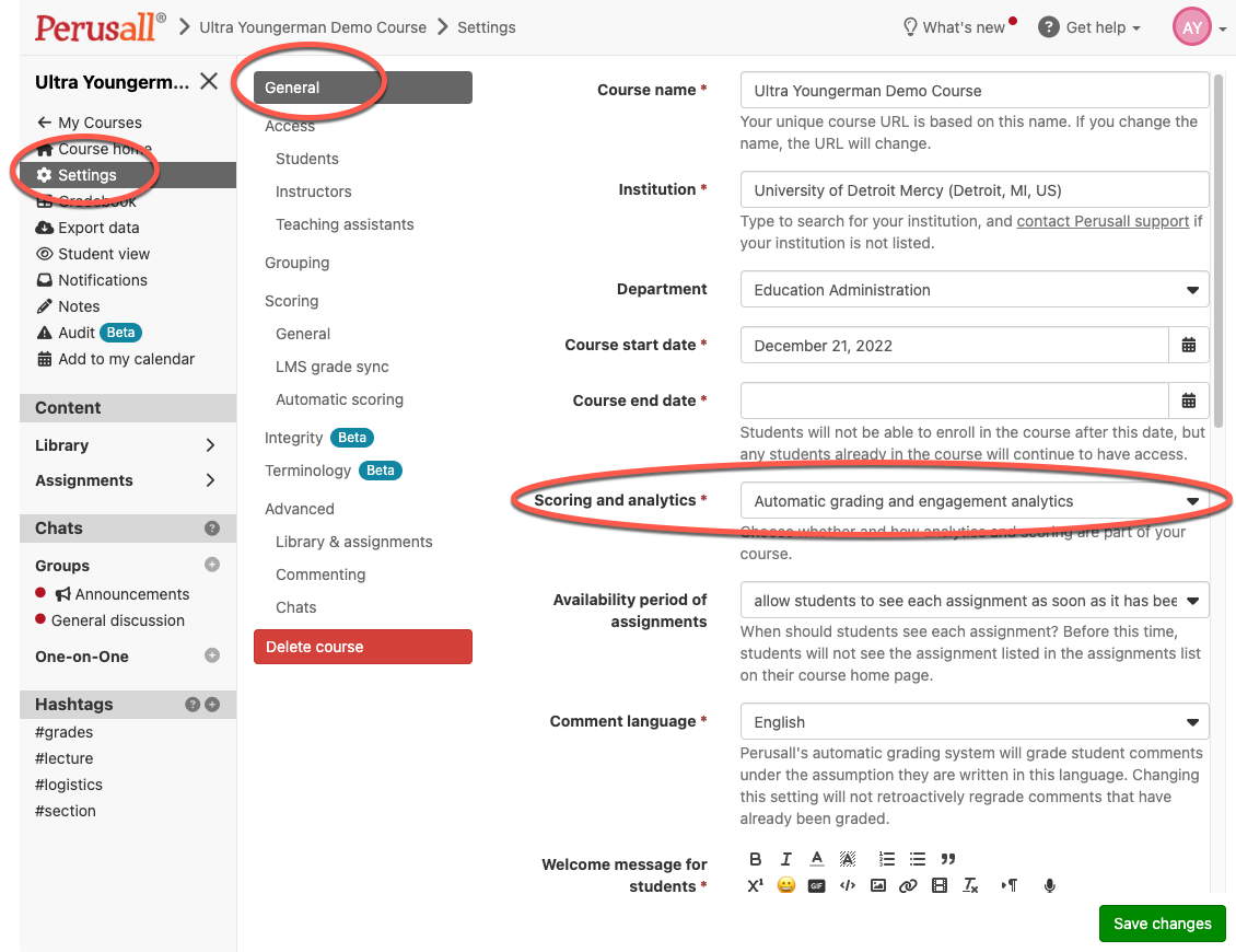 Visual of links to choose to set up analytics