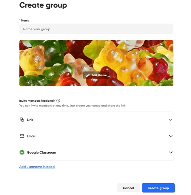 Group creation steps