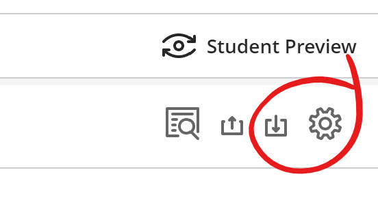 Gradebook settings button in context, highlighted