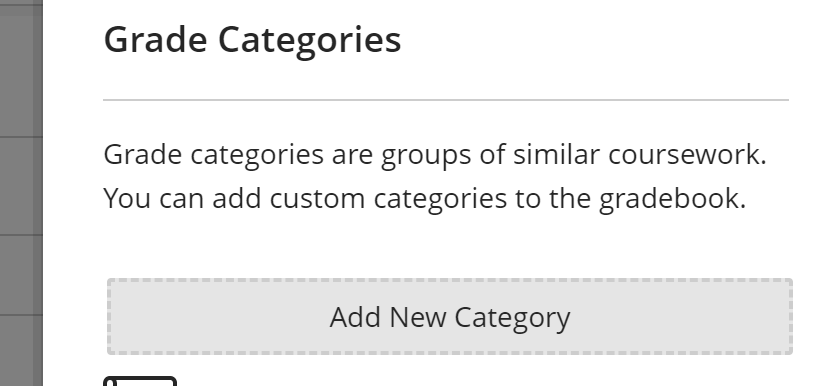 New Grade Category button in context