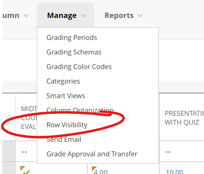 Row visibility in context