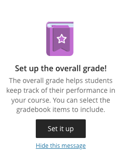 What the overall grade Set up button looks like