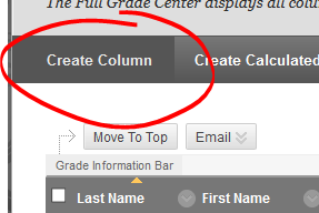 Upper left Create Column button in Full Grade Center view