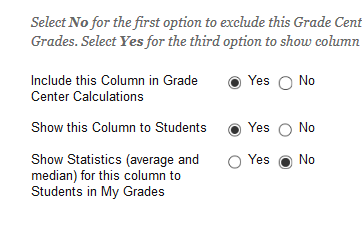 Column options