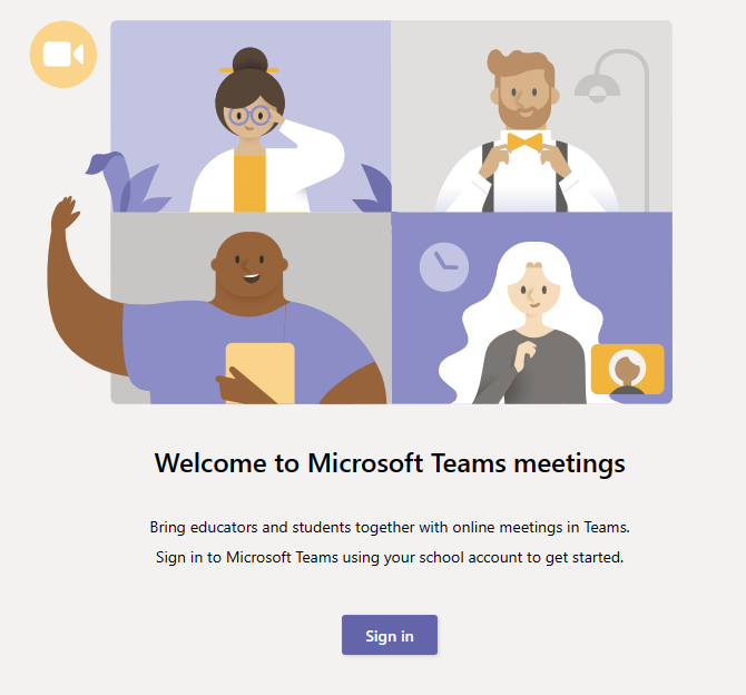 Welcome to Microsoft Teams meeting page screenshot